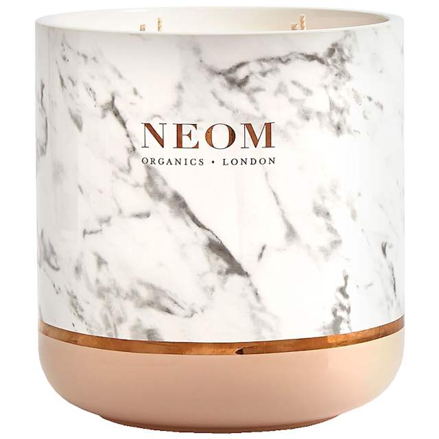 Neom Organics London Happiness Ultimate 4 Wick Candle (1500g) Looking for a gift with the WOW factor? Introducing the Ultimate candle! Bespokely designed to make that statement in any home, this natrual, hand-poured wax candle has been blended with 100% natural fragrances to boost your wellbeing. Encased in an intricatel marble and lxurious 18 carat rose gold detail, the ultimate candle is truly like no other. We love Scent to Make You Happy, a blend of heady white neroli, woody and powdery mimosa and zingy lemon and other essential oils which have been expertly blended to not only smell wonderful but to help you balance your emotions and feel more positive.RRP: £180.00 allbeauty price: £162.00